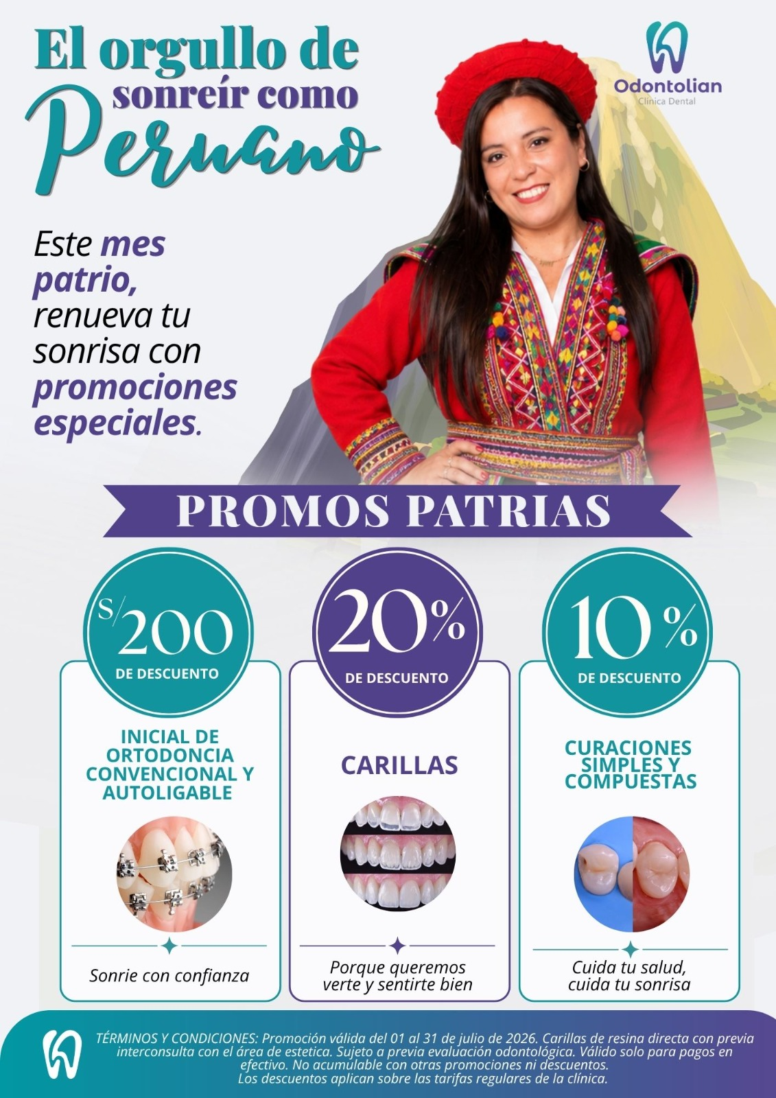 Promos Patrias Odontolian: descuentos en ortodoncia, carillas y curaciones